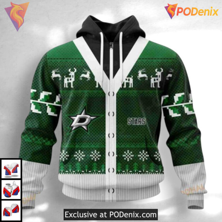 Christmas Season Celebration Dallas Stars Graphic Hoodie Custom 3D - 1