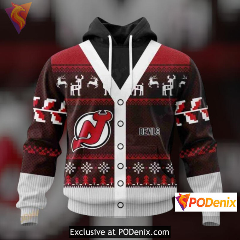 Christmas Season Celebration New Jersey Devils Womens Hoodie Sweatshirt 3D