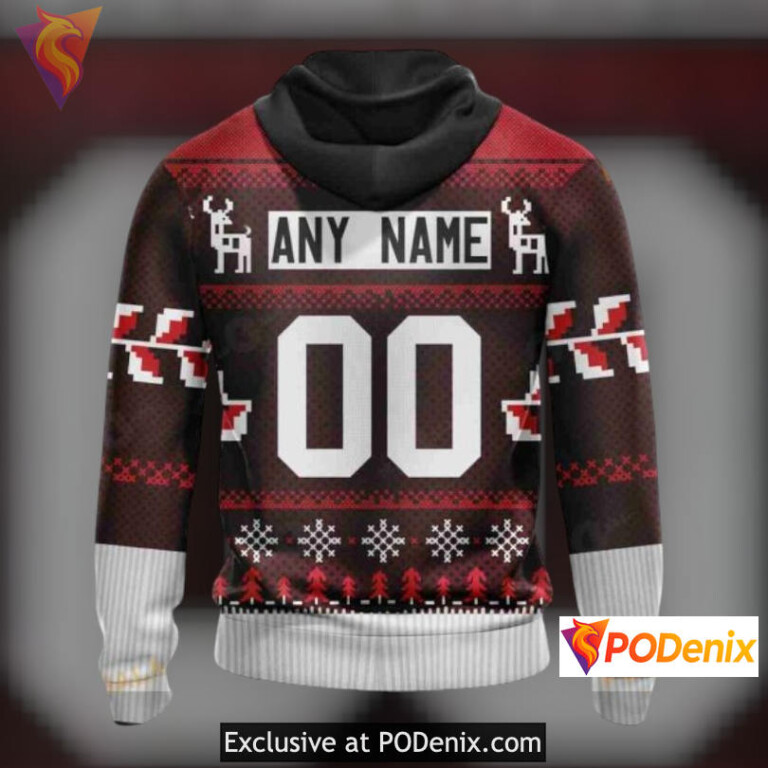 Christmas Season Celebration New Jersey Devils Womens Hoodie Sweatshirt 3D - 2