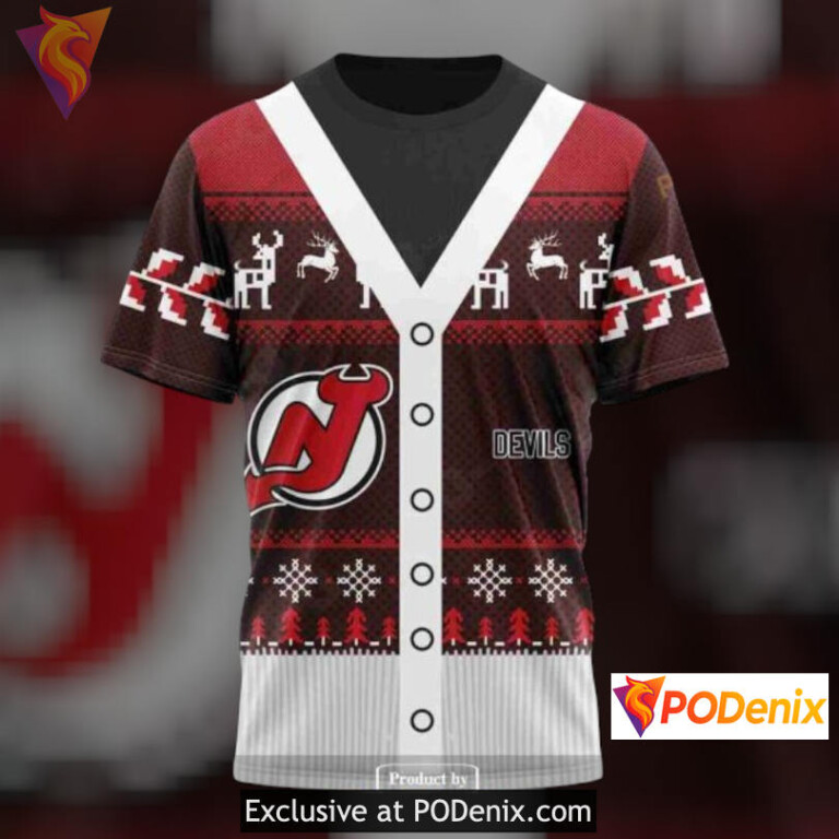 Christmas Season Celebration New Jersey Devils Womens Hoodie Sweatshirt 3D - 3
