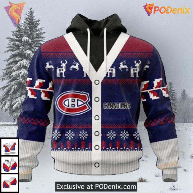 Christmas Season Celebration NHL Montreal Canadiens Mens Hoodie 3D