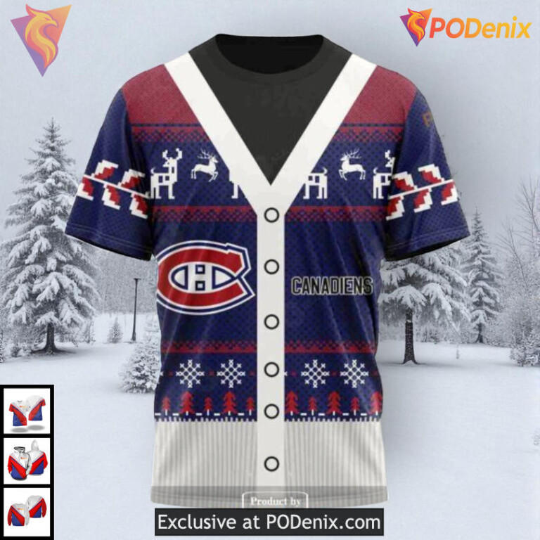 Christmas Season Celebration NHL Montreal Canadiens Mens Hoodie 3D - 3