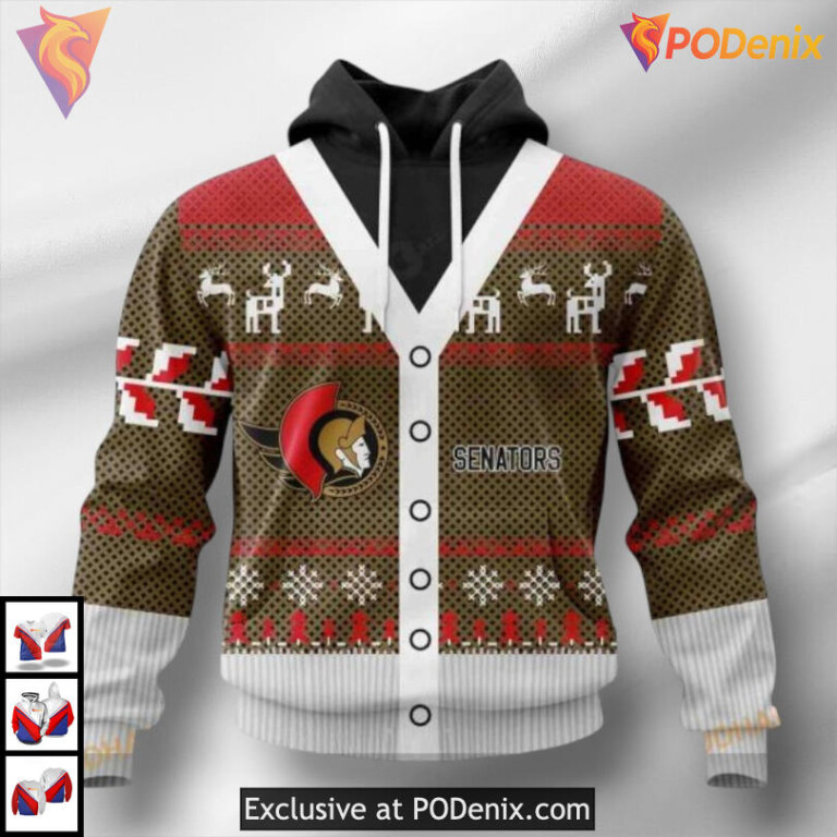 Christmas Season Celebration NHL Ottawa Senators Winter Hoodie 3D