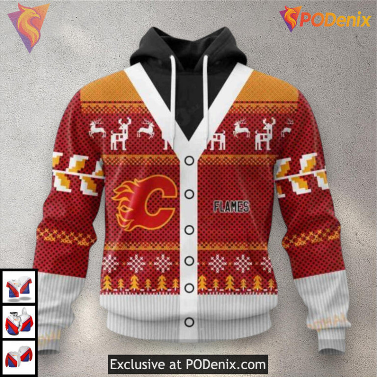 Christmas Season Custom Calgary Flames Unisex Hoodie 3D Holiday Edition