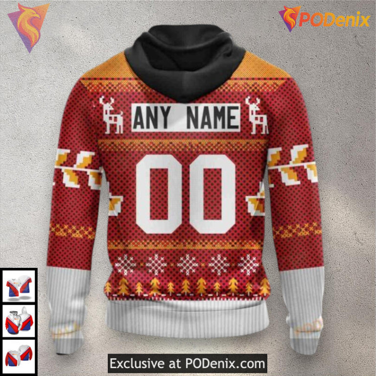 Christmas Season Custom Calgary Flames Unisex Hoodie 3D Holiday Edition - 2