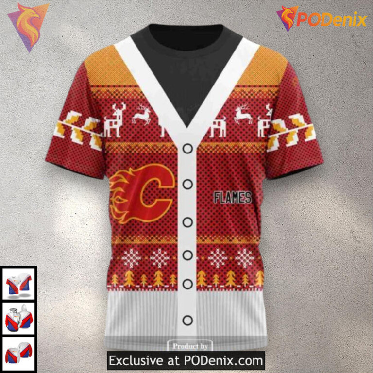 Christmas Season Custom Calgary Flames Unisex Hoodie 3D Holiday Edition - 3
