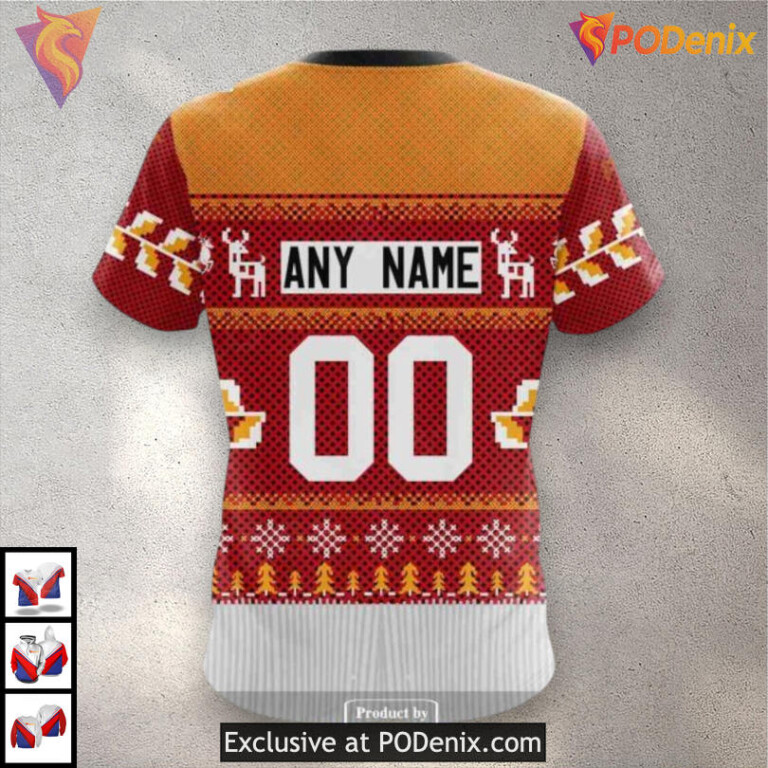 Christmas Season Custom Calgary Flames Unisex Hoodie 3D Holiday Edition - 4