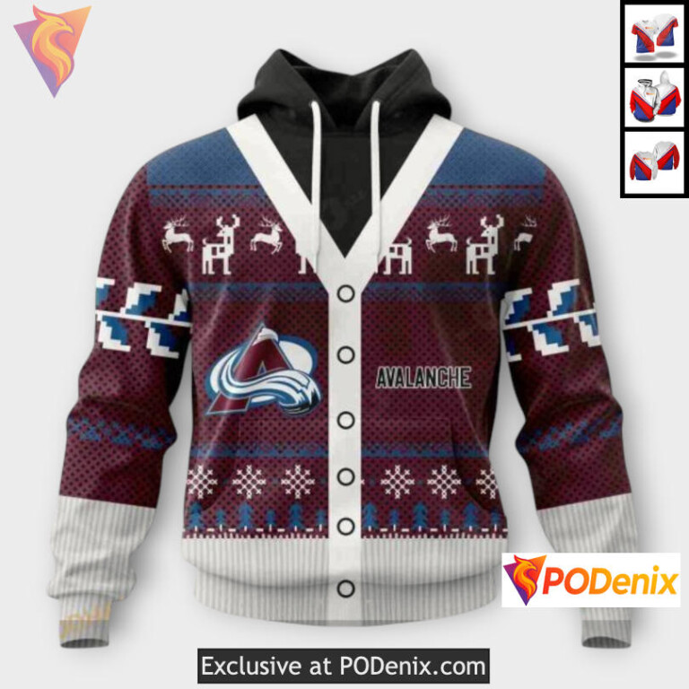 Christmas Season Festive Design Personalized Colorado Avalanche Hoodie Custom 3D
