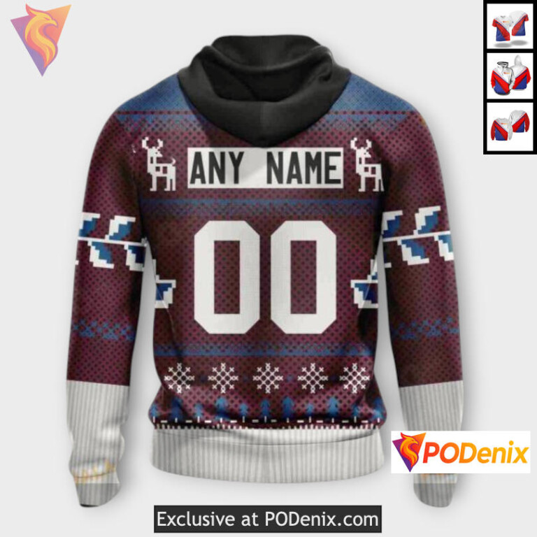 Christmas Season Festive Design Personalized Colorado Avalanche Hoodie Custom 3D - 2