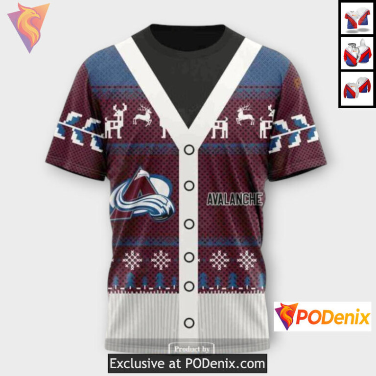 Christmas Season Festive Design Personalized Colorado Avalanche Hoodie Custom 3D - 3