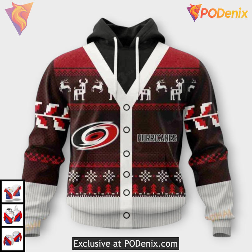 Christmas Season Holiday Edition Carolina Hurricanes Graphic Hoodie Custom 3D
