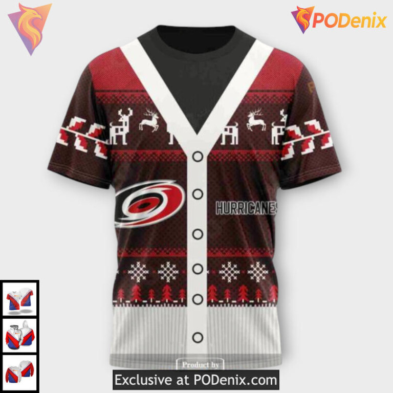 Christmas Season Holiday Edition Carolina Hurricanes Graphic Hoodie Custom 3D - 3