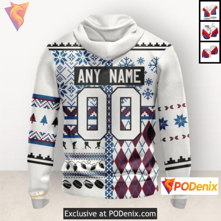 Christmas Unisex Celebration Colorado Avalanche Zip Up Hoodie Custom 3D - 2