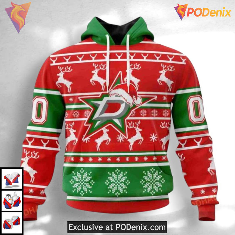 Christmas Unisex Edition Dallas Stars Full Print Hoodie Sweatshirt 3D