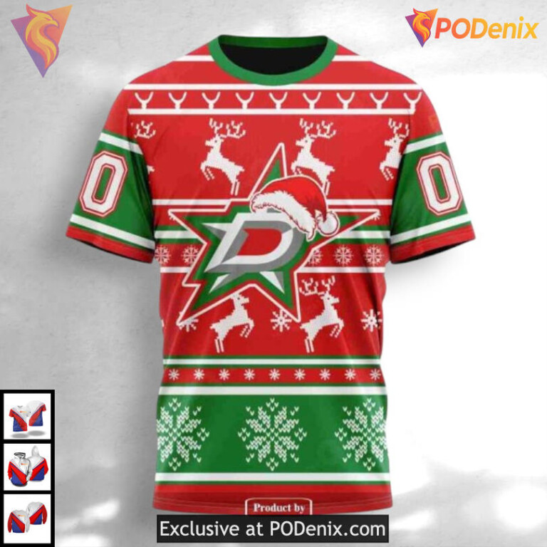 Christmas Unisex Edition Dallas Stars Full Print Hoodie Sweatshirt 3D - 3