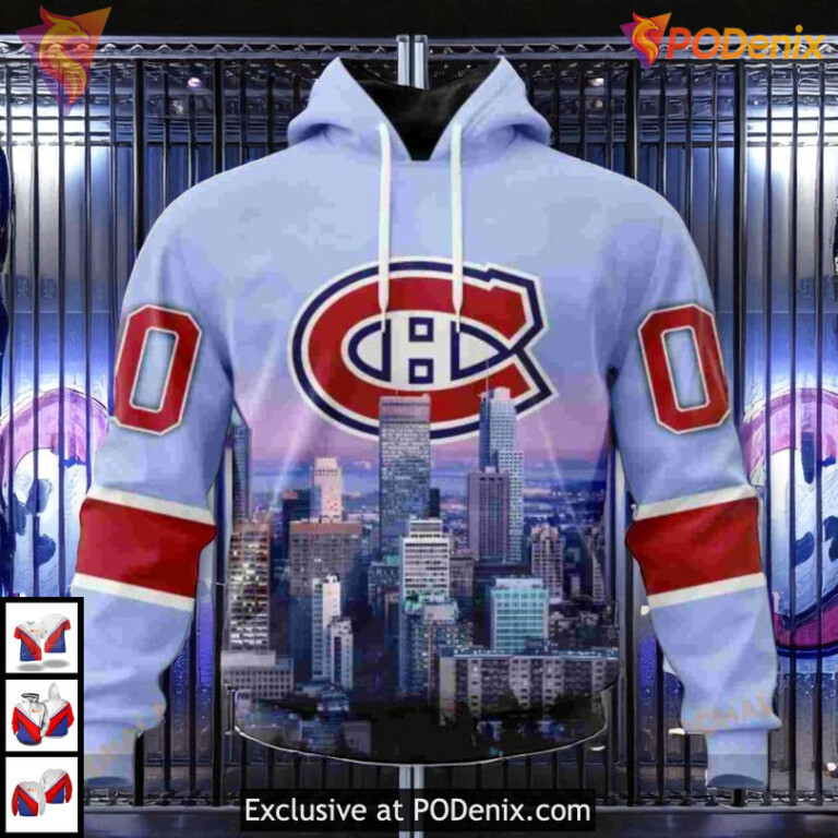 City Skyline Special Design NHL Montreal Canadiens Graphic Hoodie 3D Sweatshirt