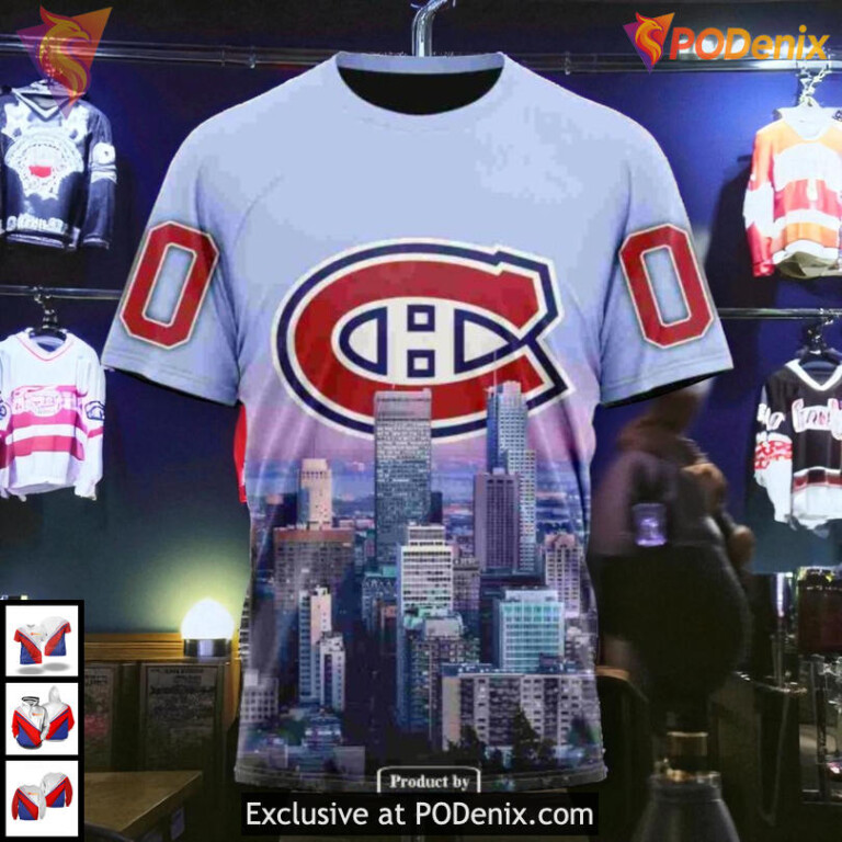 City Skyline Special Design NHL Montreal Canadiens Graphic Hoodie 3D Sweatshirt - 3