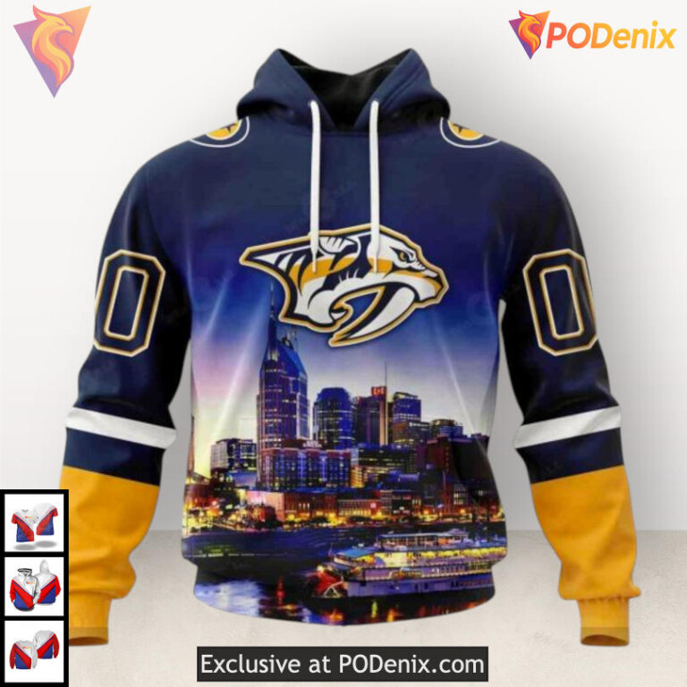 City Skyline Tribute Personalized Nashville Predators Zip Up Hoodie 3D