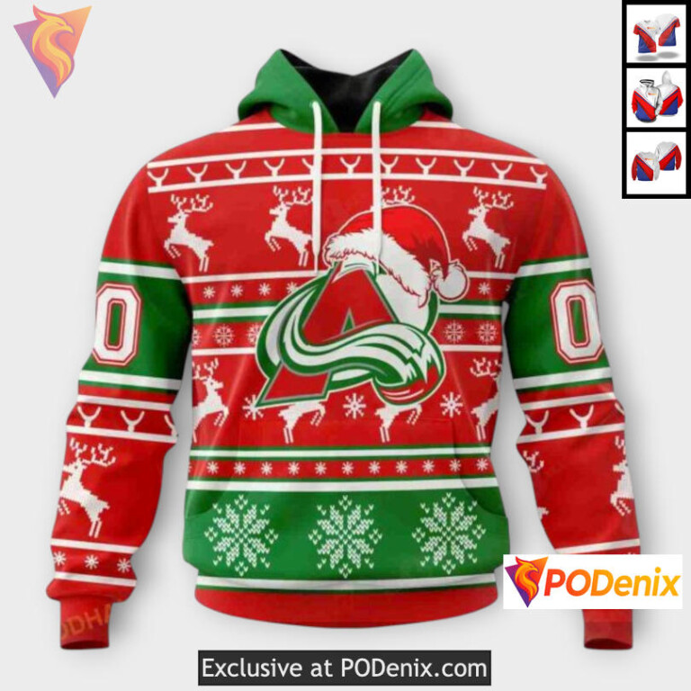 Classic Christmas Collection Colorado Avalanche Retro Hoodie Custom 3D