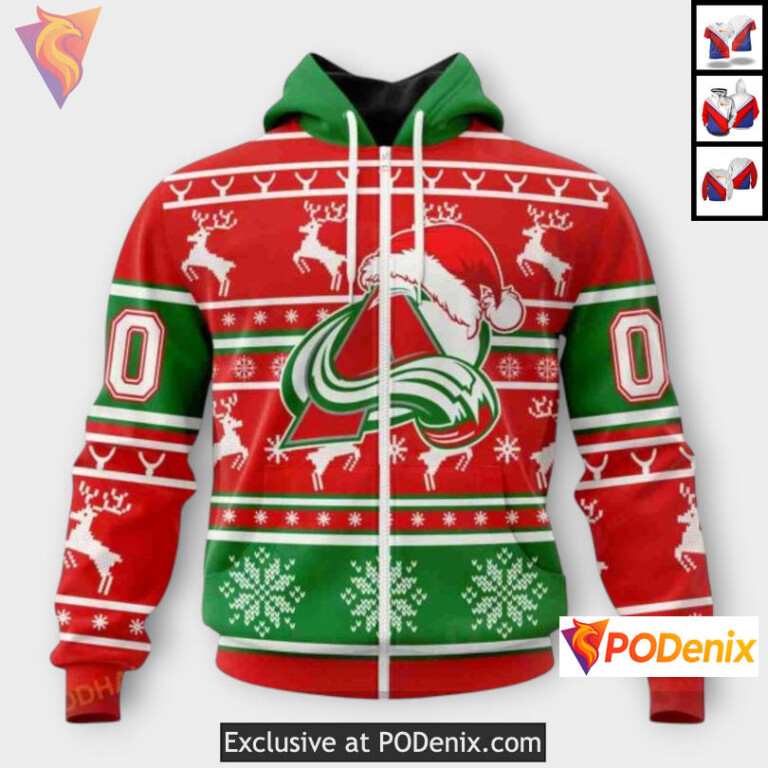 Classic Christmas Collection Colorado Avalanche Retro Hoodie Custom 3D - 1