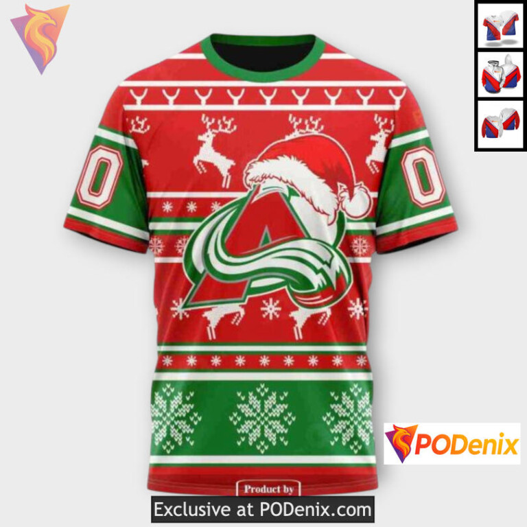 Classic Christmas Collection Colorado Avalanche Retro Hoodie Custom 3D - 3