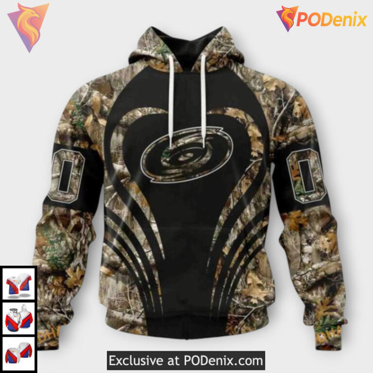 Classic Hunting Camo Style Personalized Carolina Hurricanes Hoodie Sweatshirt