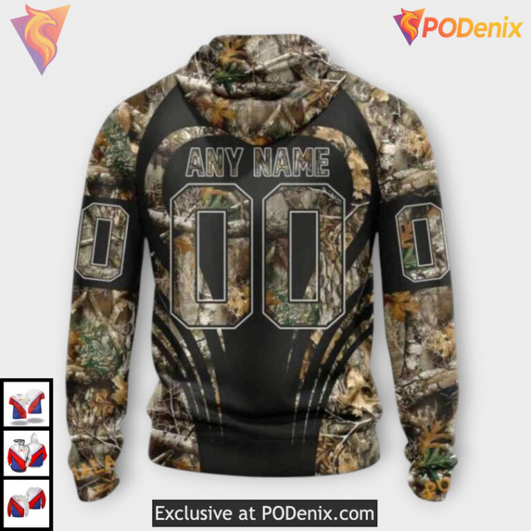 Classic Hunting Camo Style Personalized Carolina Hurricanes Hoodie Sweatshirt - 1