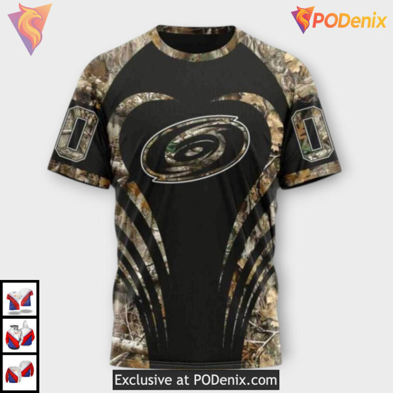 Classic Hunting Camo Style Personalized Carolina Hurricanes Hoodie Sweatshirt - 2