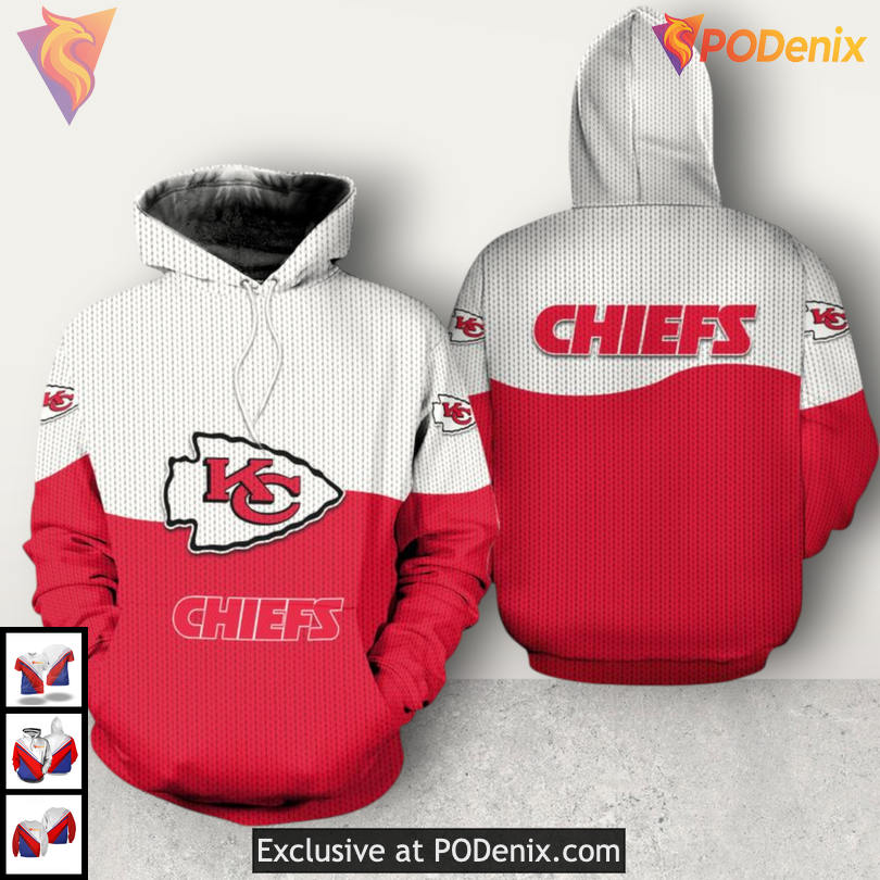 Classic Pattern Kansas City Chiefs Vintage Hoodie Custom 3D Edition Classic Pattern Kansas City Chiefs Vintage Hoodie Custom 3D Edition