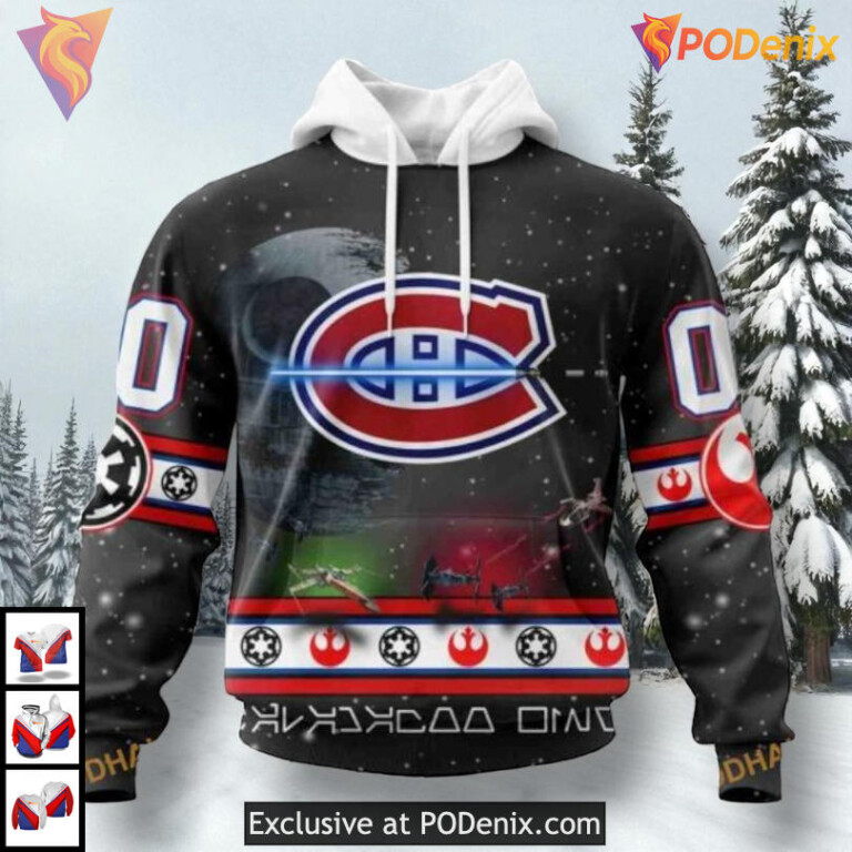 Classic Star Wars Graphic Concept NHL Montreal Canadiens Youth Hoodie 3D