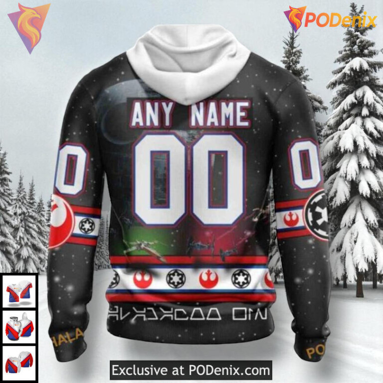 Classic Star Wars Graphic Concept NHL Montreal Canadiens Youth Hoodie 3D - 1