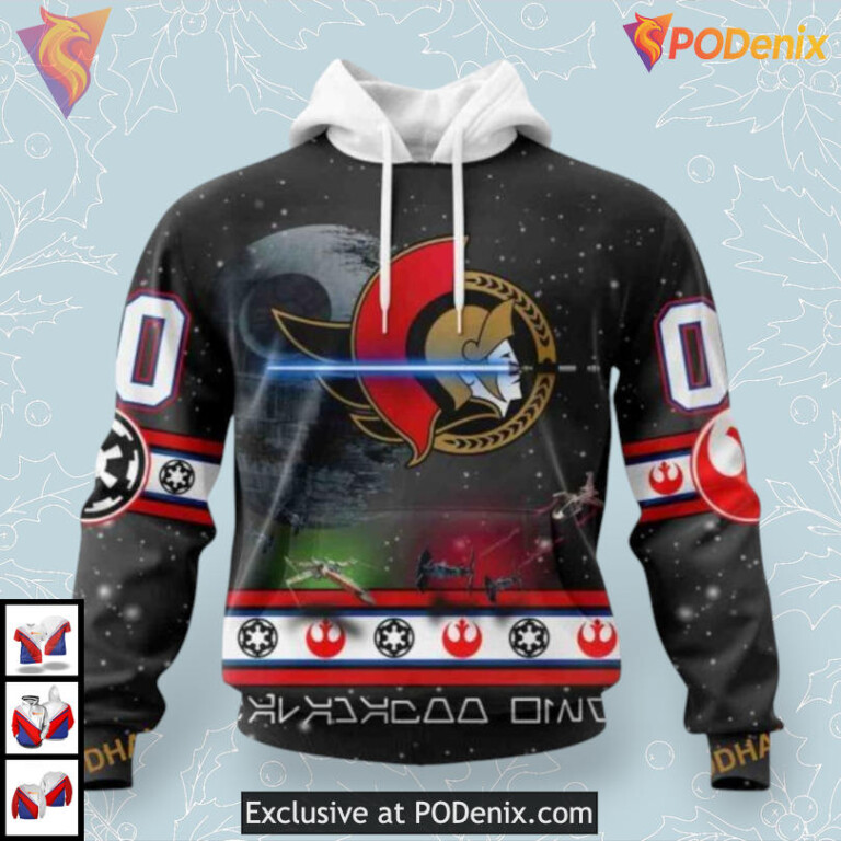 Classic Star Wars Graphic Design NHL Personalized Ottawa Senators Hoodie 3D