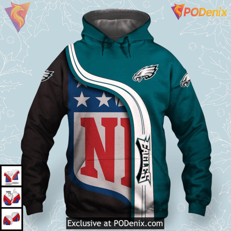 Classic Streetwear Edition Philadelphia Eagles Hoodie 3D Full Zip Team Gear