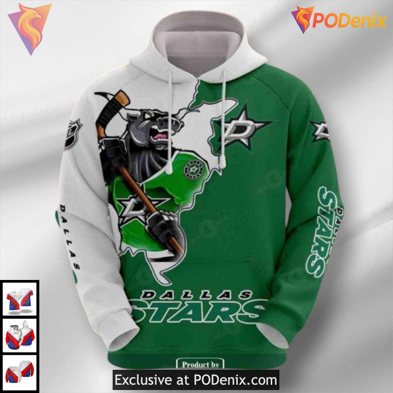Classic Team Edition Dallas Stars Zip Up Hoodie Sweatshirt 3D Shirt