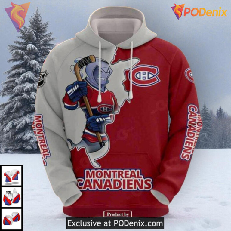 Classic Team Gear Sweatshirt NHL Retro Montreal Canadiens Hoodie 3D