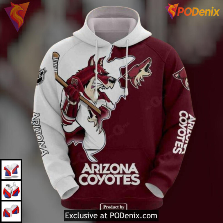 Classic Team Style Arizona Coyotes All Over Print Hoodie Sweatshirt 3D