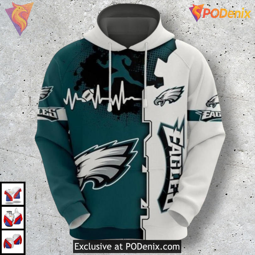 Classic Throwback Philadelphia Eagles Hoodie 3D Vintage Team Design Classic Throwback Philadelphia Eagles Hoodie 3D Vintage Team Design