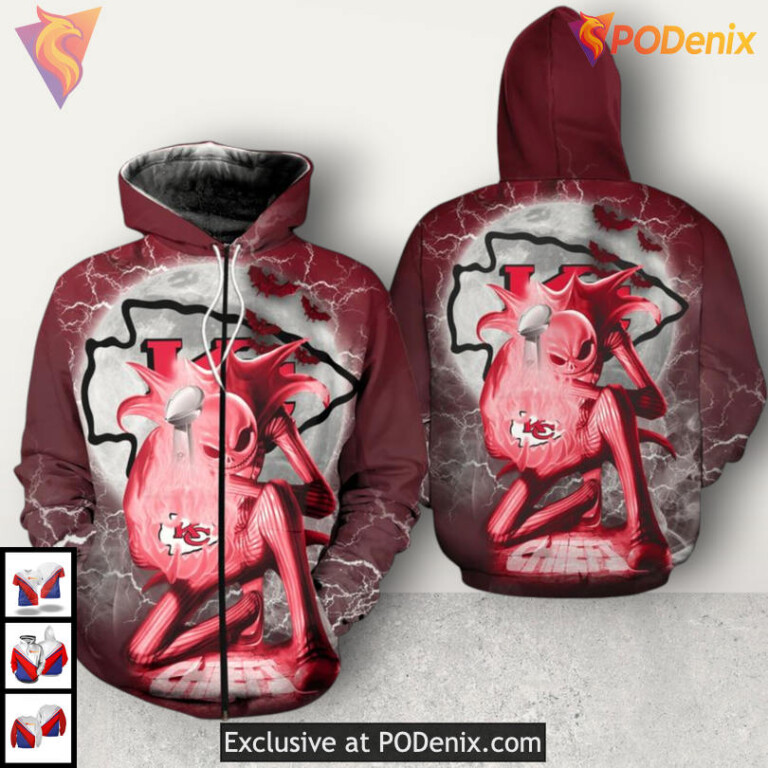 Classic Unisex Personalized Kansas City Chiefs Hoodie 3D Holiday Fan Gift - 1