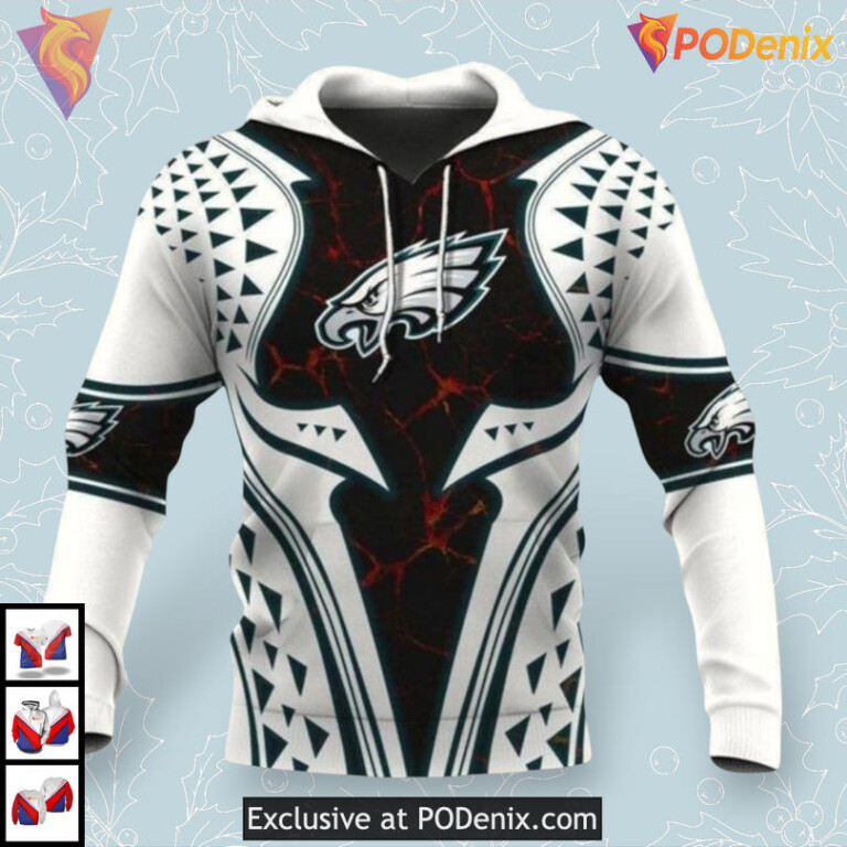 Classic Zip Up Team Outfit Philadelphia Eagles Womens Hoodie For Football Fans