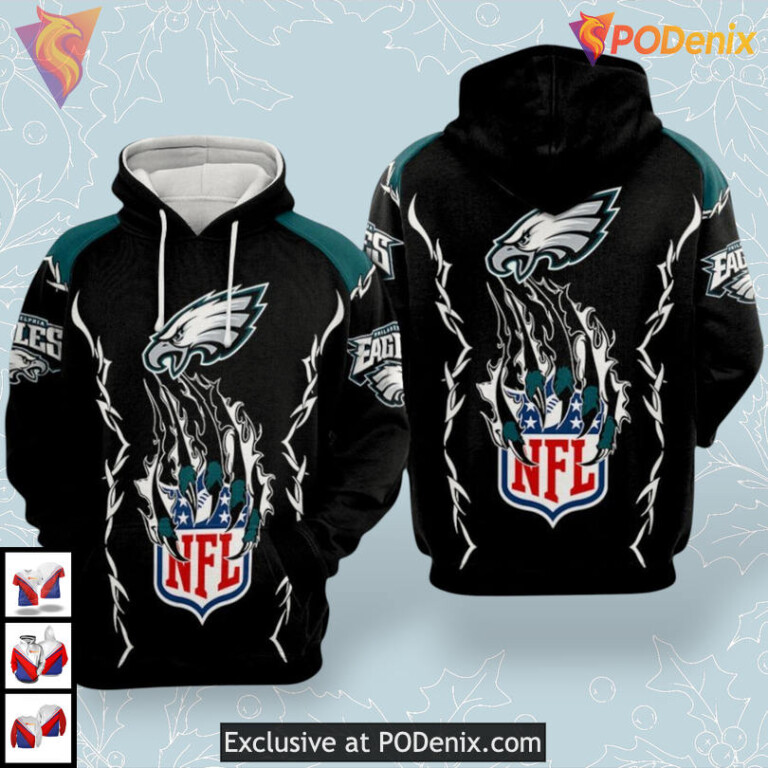 Claws Scratch Edition Philadelphia Eagles Hoodie Custom 3D All Over Print