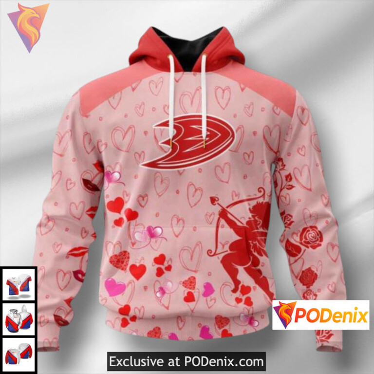 Couple Matching Outfit Anaheim Ducks Hoodie Valentines 3D Gift Edition