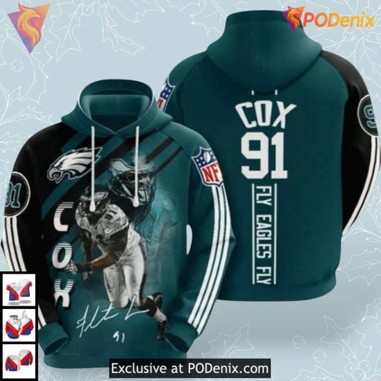 Cox 91 Signature Design Philadelphia Eagles Womens Hoodie For True Supporters