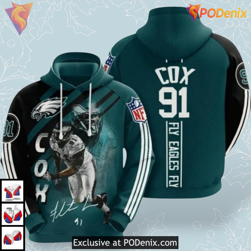 Cox 91 Signature Design Philadelphia Eagles Womens Hoodie For True Supporters Cox 91 Signature Design Philadelphia Eagles Womens Hoodie For True Supporters