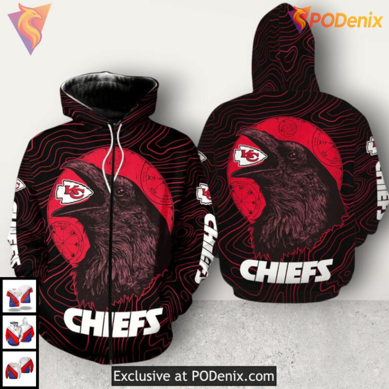 Crow Halloween Kansas City Chiefs Mens Hoodie Womens Fan 3D Limited Edition - 1