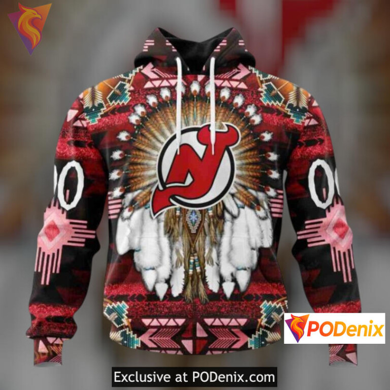 Cultural Native Costume Style Vintage New Jersey Devils Hoodie Sweatshirt 3D