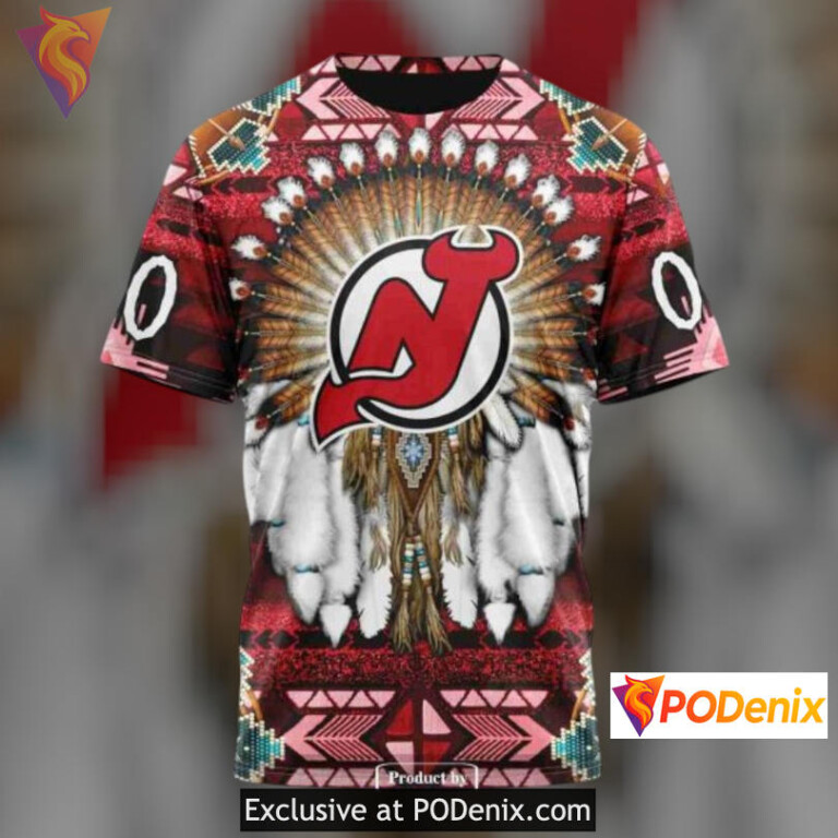 Cultural Native Costume Style Vintage New Jersey Devils Hoodie Sweatshirt 3D - 3