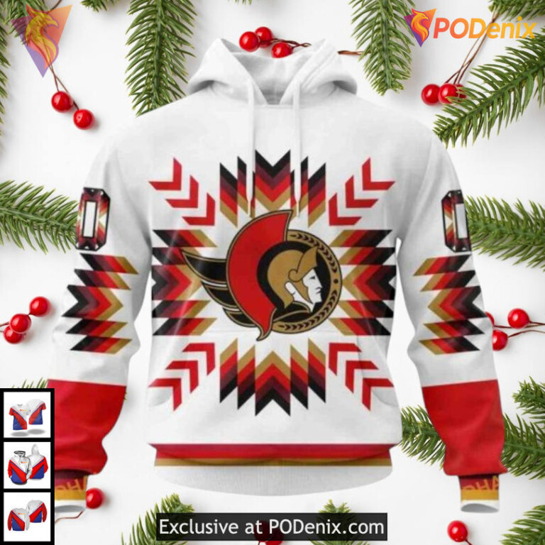 Cultural Native Pattern Edition NHL Ottawa Senators Pullover Hoodie 3D
