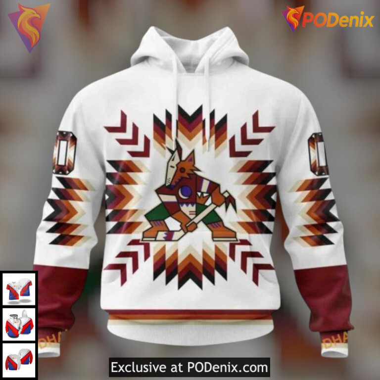 Cultural Native Pattern Graphic Arizona Coyotes Hoodie 3D Custom Apparel