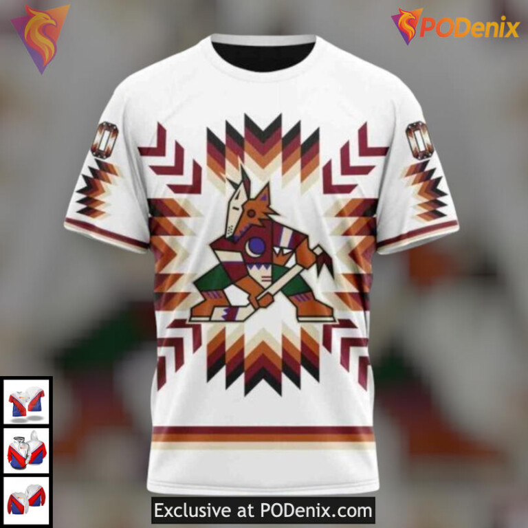 Cultural Native Pattern Graphic Arizona Coyotes Hoodie 3D Custom Apparel - 2