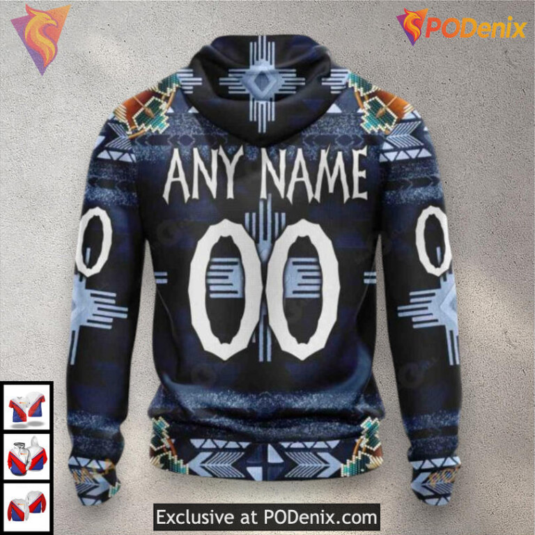 CFL Blue Bombers Jersey Mix Winnipeg Jets Christmas Hoodie Custom 3D Style - 1